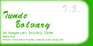 tunde bolvary business card